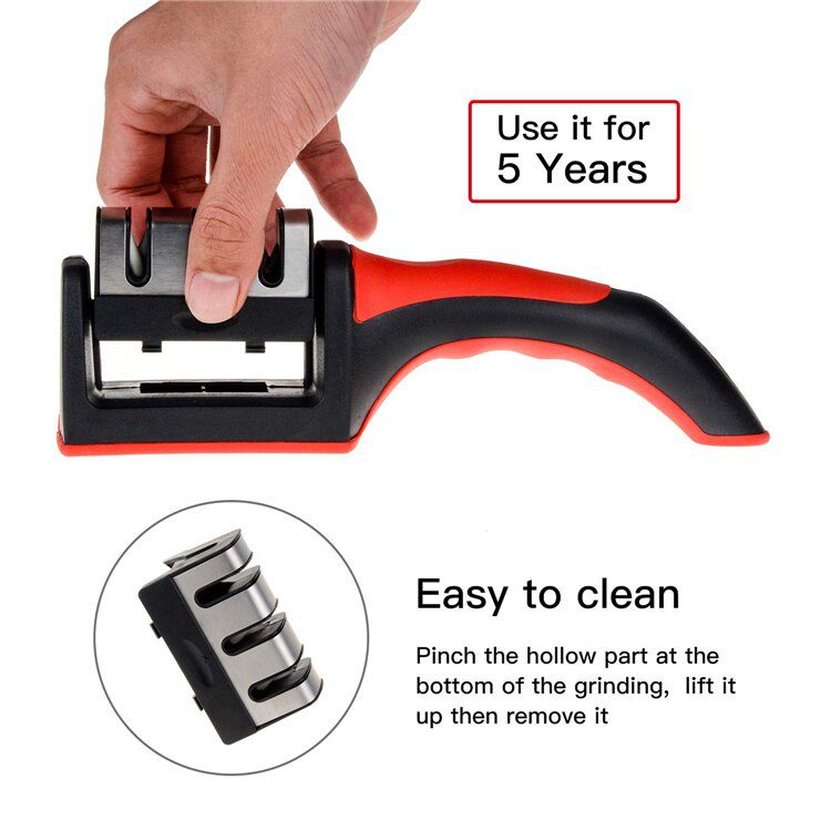 LMETJMA 3-Stage Knife Sharpener with 1 More Replace Sharpener Manual Kitchen Knife Sharpening Tool For all Knives KC0319 LMETJMA 3-Stage Knife Sharpener with 1 More Replace Sharpener Manual Kitchen Knife Sharpening Tool For all Knives KC0319
