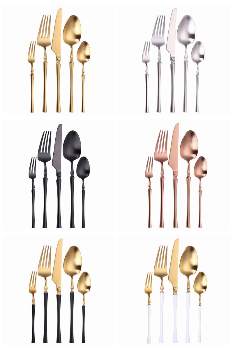 Cutlery Set Mirror Gold Cutlery Set Stainless Steel Dinnerwar Steel Gold Forks Spoons Knives Steel Cutlery Set Silverware Set