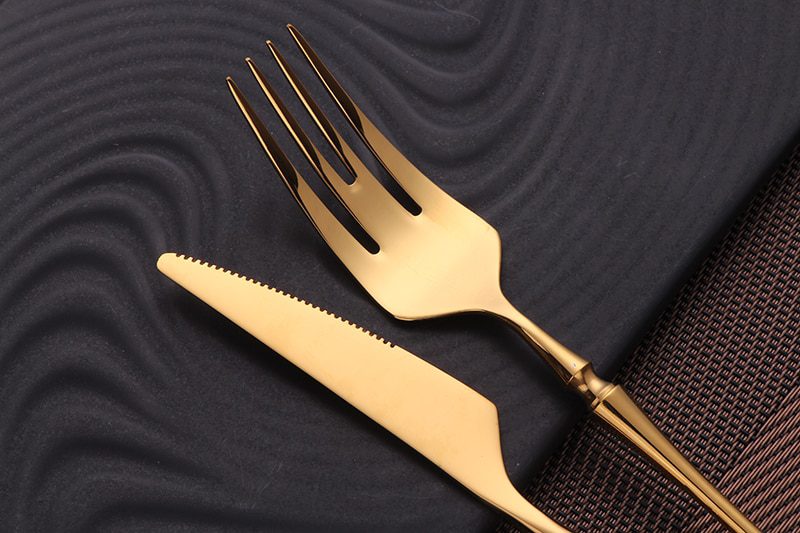 Cutlery Set Mirror Gold Cutlery Set Stainless Steel Dinnerwar Steel Gold Forks Spoons Knives Steel Cutlery Set Silverware Set