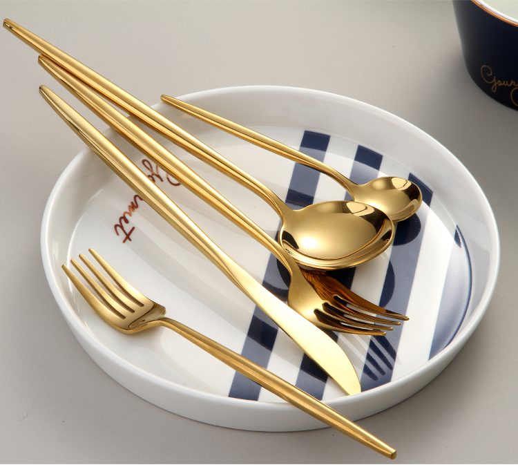 Gold Cutlery Set Forks Spoons Knives Tableware Steel Cutlery Set Stainless Steel Dinnerware Set Chopstick Spoon Knife Fork Gold Cutlery Set Forks Spoons Knives Tableware Steel Cutlery Set Stainless Steel Dinnerware Set Chopstick Spoon Knife Fork