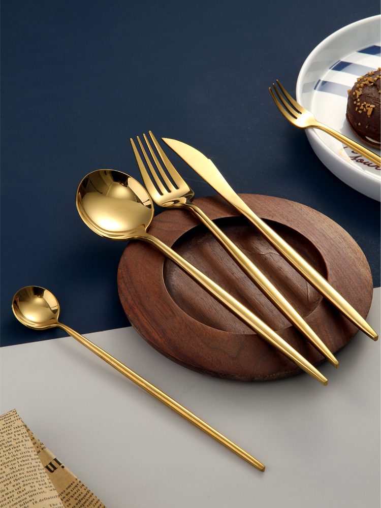 Gold Cutlery Set Forks Spoons Knives Tableware Steel Cutlery Set Stainless Steel Dinnerware Set Chopstick Spoon Knife Fork Gold Cutlery Set Forks Spoons Knives Tableware Steel Cutlery Set Stainless Steel Dinnerware Set Chopstick Spoon Knife Fork