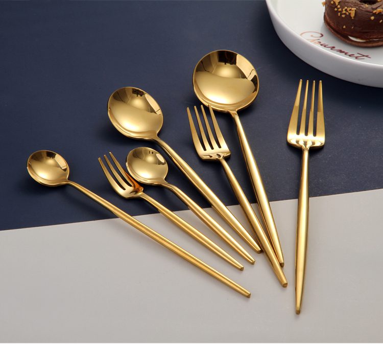 Gold Cutlery Set Forks Spoons Knives Tableware Steel Cutlery Set Stainless Steel Dinnerware Set Chopstick Spoon Knife Fork Gold Cutlery Set Forks Spoons Knives Tableware Steel Cutlery Set Stainless Steel Dinnerware Set Chopstick Spoon Knife Fork