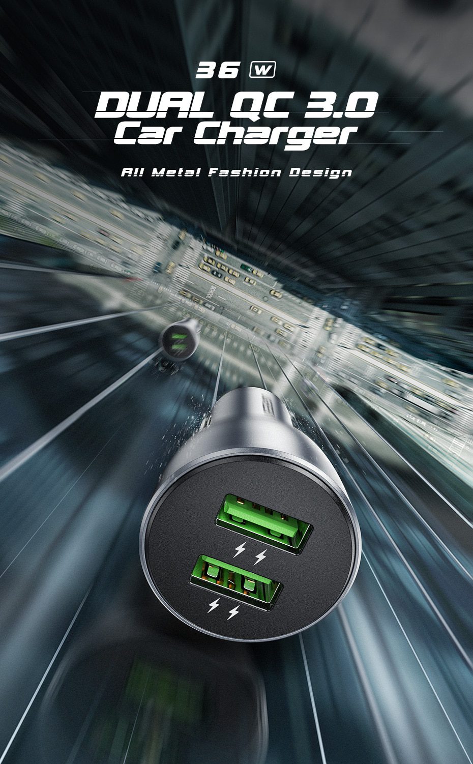 UGREEN Car Charger,Fast Charger for Redmi Note 10，USB Charger for Xiaomi iPhone，Quick 3.0 Charge for Samsung，QC3.0 Phone Charger