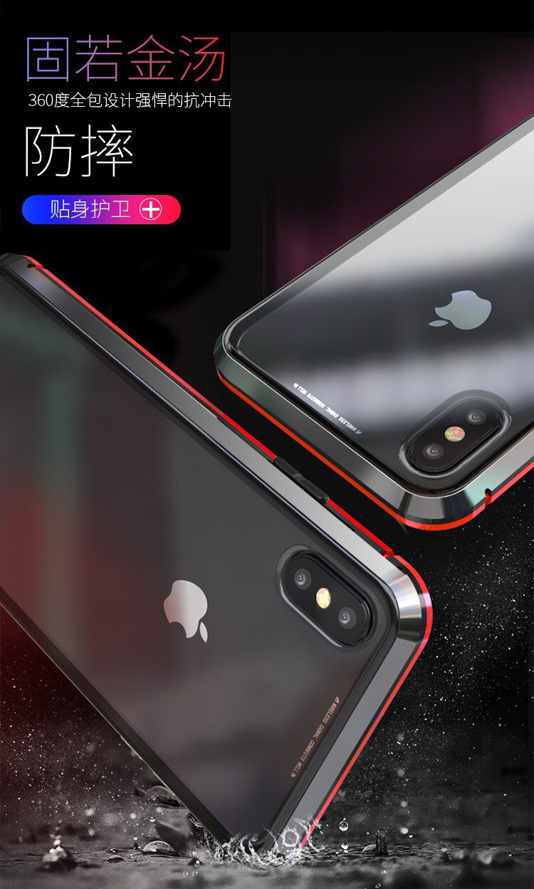 Metal Magnetic For iPhone 12 Pro 13 11 Xr Xs Max Mini 8 7 Plus SE Phone Case Double-Sided Glass Cover Coque Fundas Clear Bumper