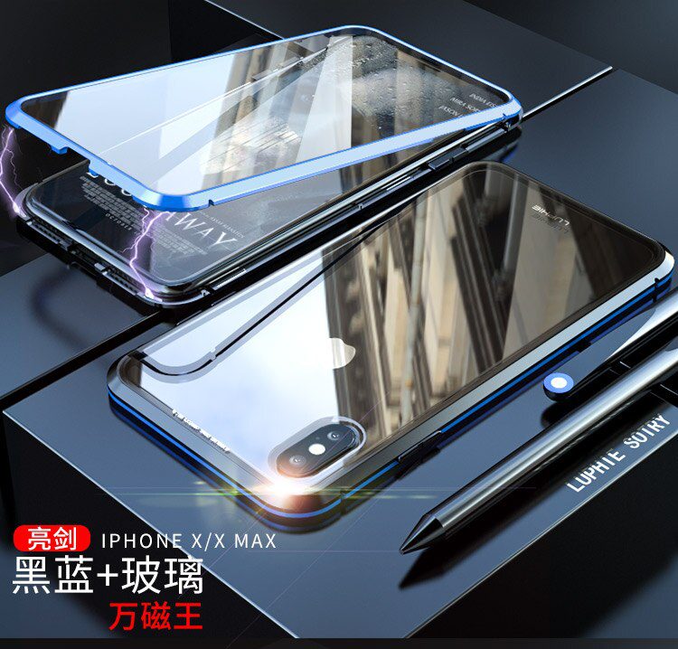 Metal Magnetic For iPhone 12 Pro 13 11 Xr Xs Max Mini 8 7 Plus SE Phone Case Double-Sided Glass Cover Coque Fundas Clear Bumper