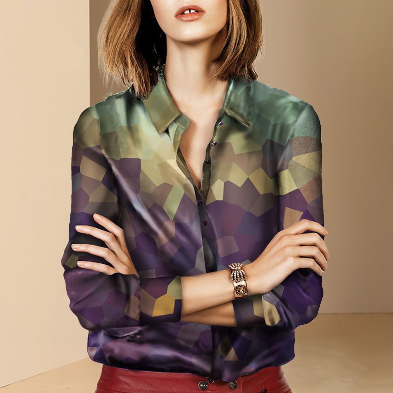 Vintage Long Sleeve Shirt Women Single-breasted Turndown Collar Loose Casual Temperament Blouses Female Spring Tops Clothing