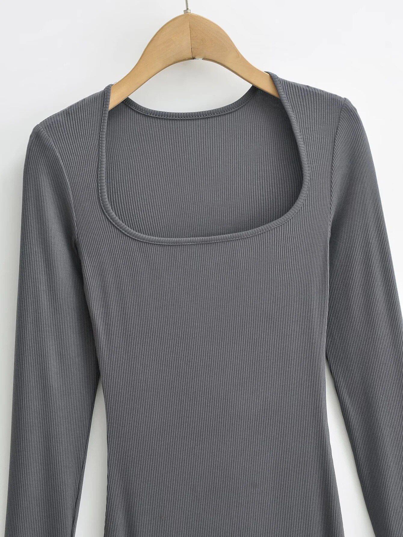 2022 Sexy Square Collar Knitted Cotton Maxi Long Mermaid Dress Women Full Sleeve Stretch Basic Bodycon Fishtail Robe Vestido