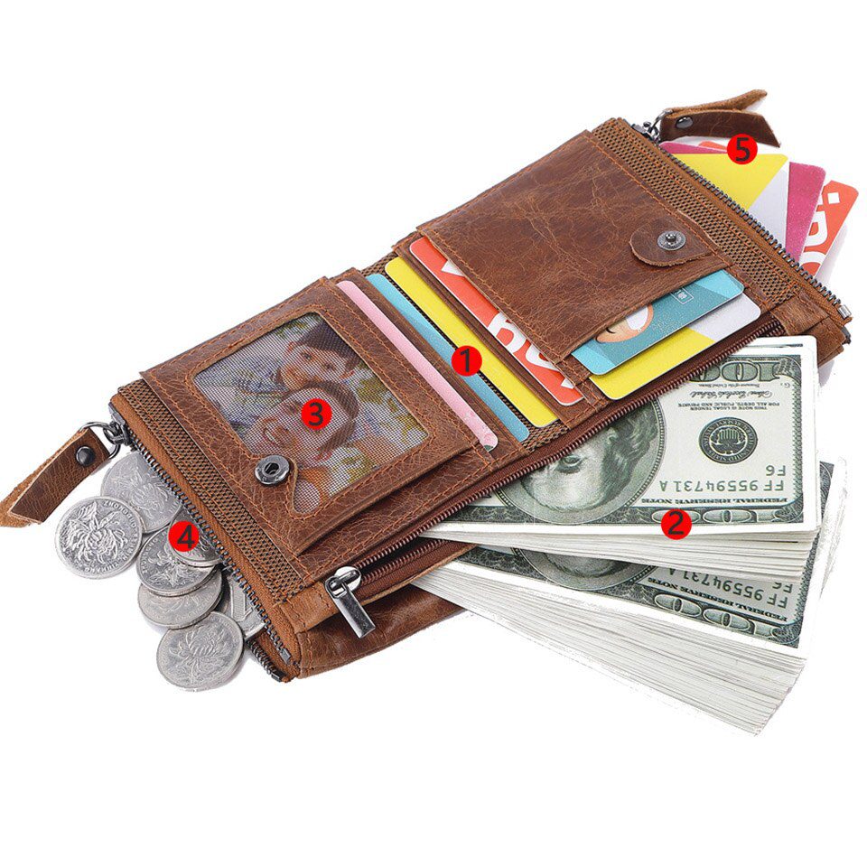 2022 Men Wallets 100% Genuine Cow Leather Name Customized Short Card Holder Leather Men Purse High Quality Brand Male Wallet