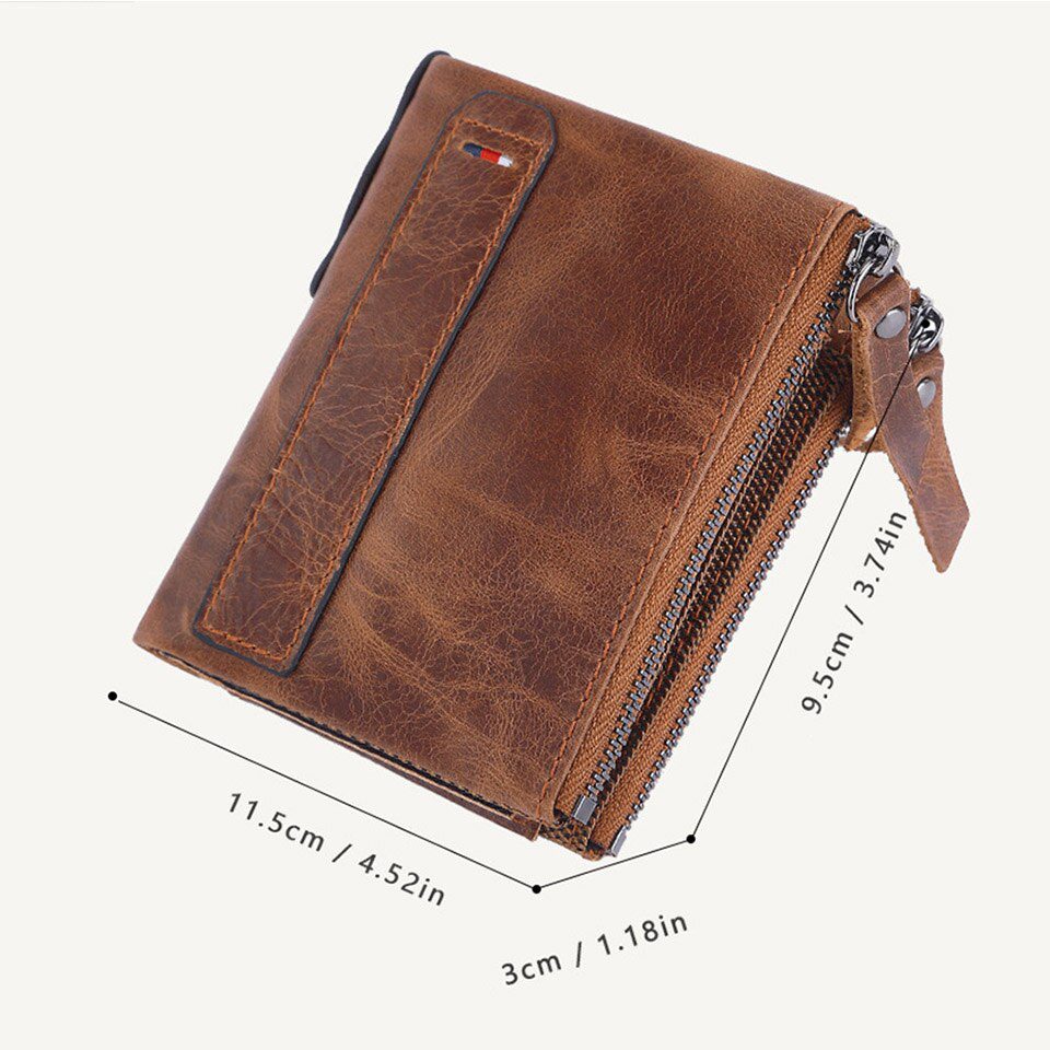 2022 Men Wallets 100% Genuine Cow Leather Name Customized Short Card Holder Leather Men Purse High Quality Brand Male Wallet