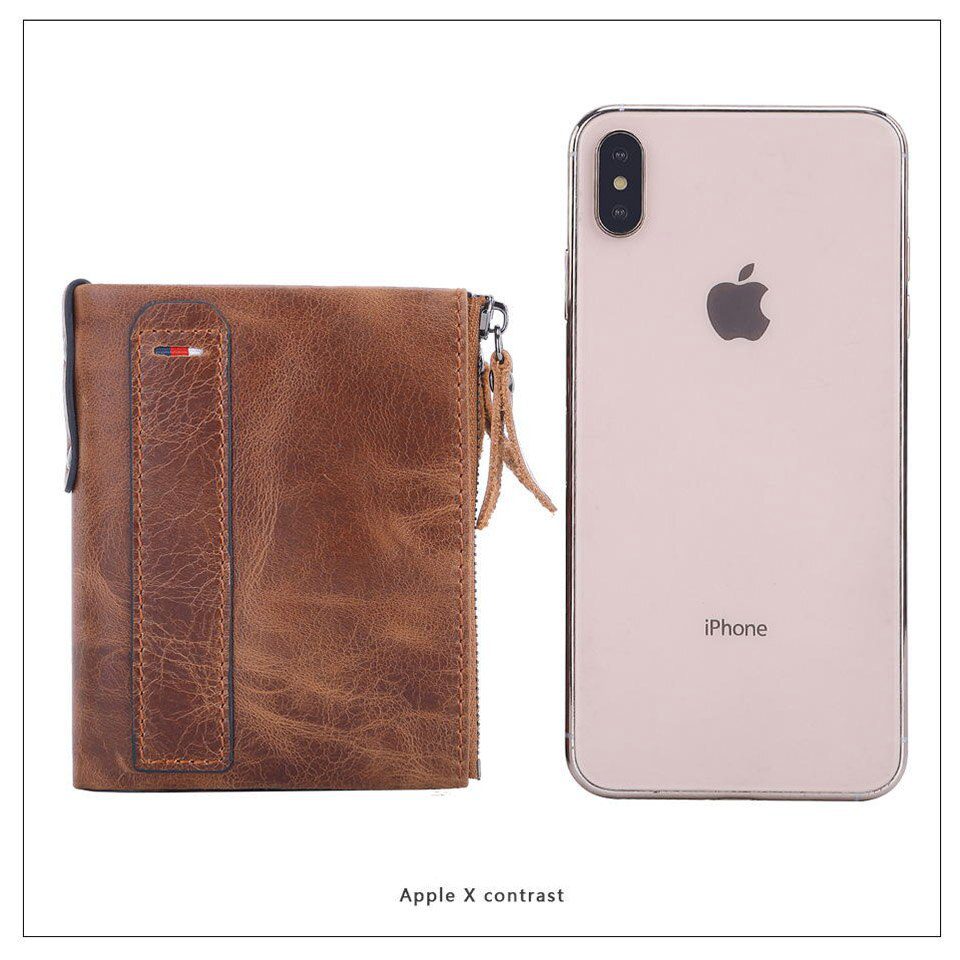 2022 Men Wallets 100% Genuine Cow Leather Name Customized Short Card Holder Leather Men Purse High Quality Brand Male Wallet