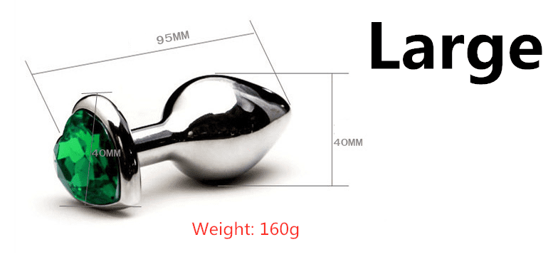 3 Size Anal Plug Heart Stainless Steel Crystal Anal Plug Removable Butt Plug Stimulator Anal Sex Toys Prostate Massager Dildo