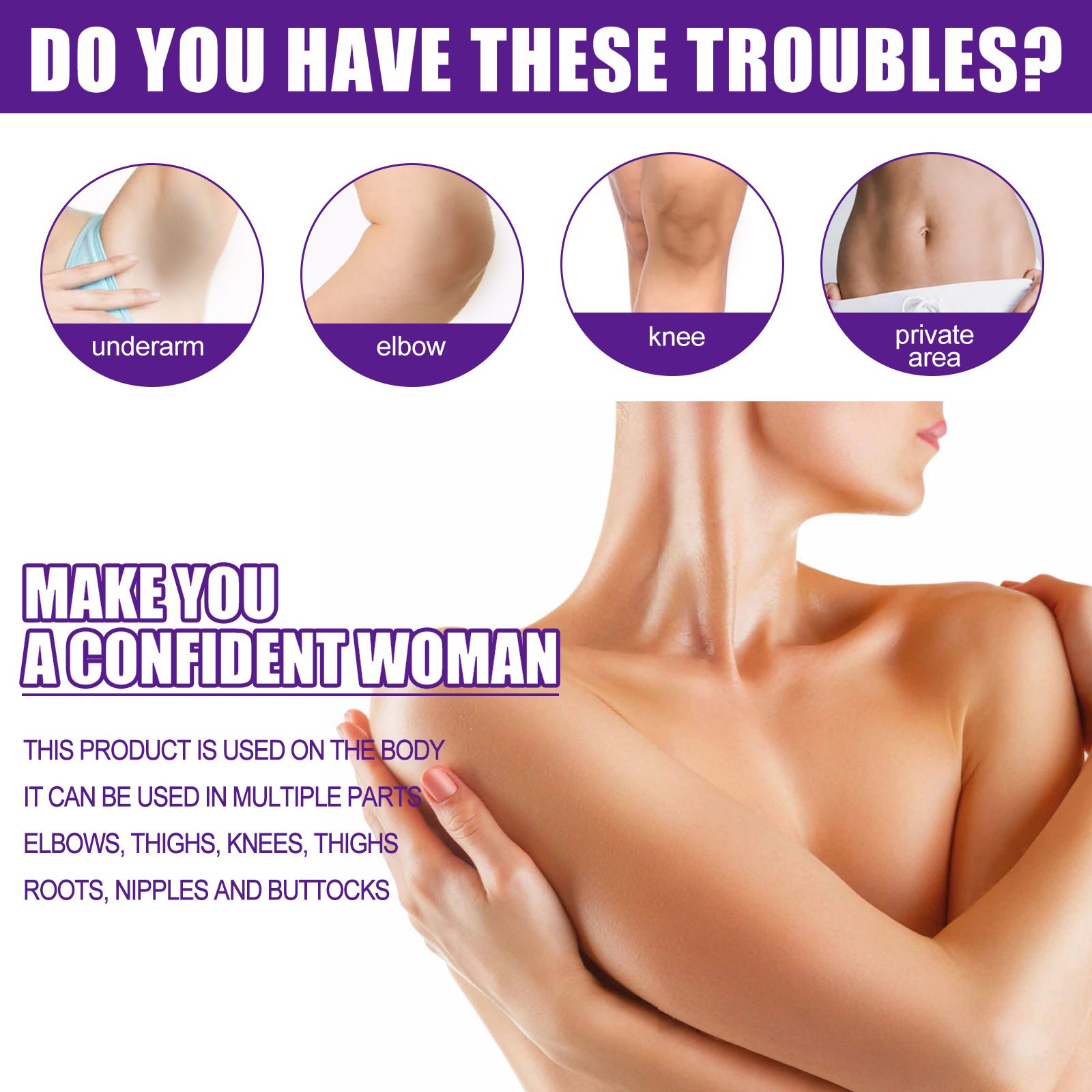 Whitening Cream Private Parts Underarm Bleaching Serum Whiten Butt Knee Brighten Inner Thigh Intimate Parts Dark Remove Melanin