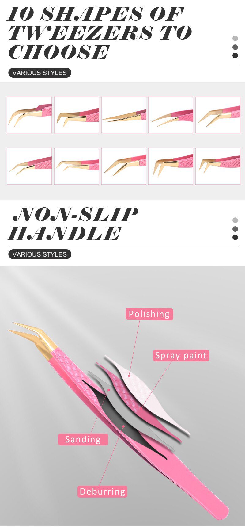 1 Pcs Eyelashes Tweezers Stainless Steel superhard Tweezers High Precision Anti-static tweezers for Eyelash Extensions