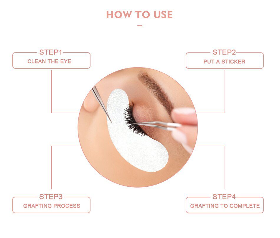 50Pairs/Lots Eye Patches Eyelash Extension Under Eye Pads Makeup Eyelash Patches Tip Stickers Pads For Eyelash Extension Makeup