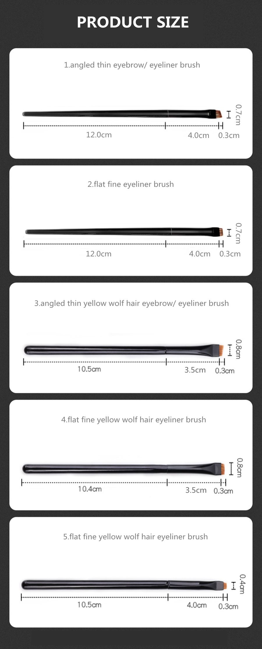 LOYBJ 1/2pcs Blade Makeup Brushes Angled Thin Eyebrow Brush Flat Fine Eyeliner Brush Professional Liner Brow Beauty Make Up Tool