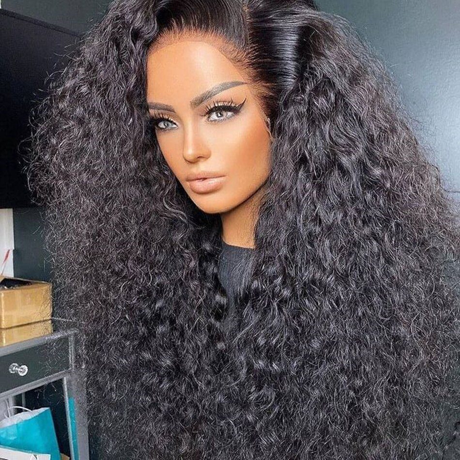 30 40 Inch Deep Wave Frontal Wig Human Hair 13x4 Curly Lace Front Wig Full Transparent HD Lace Water Wigs 180 Density Brazilian
