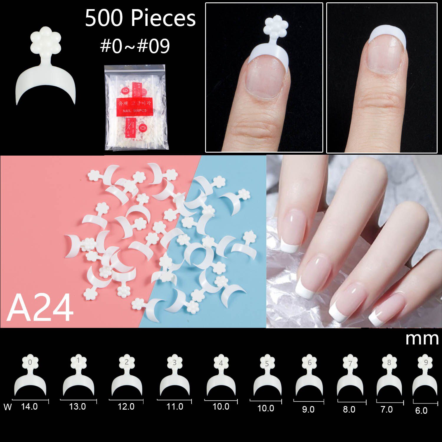 500 Pieces Of Ballerina Stiletto Coffin Rounded Square False Nail Tips Manicure Fake Nail Tips Long False Nails Short Nail Tips