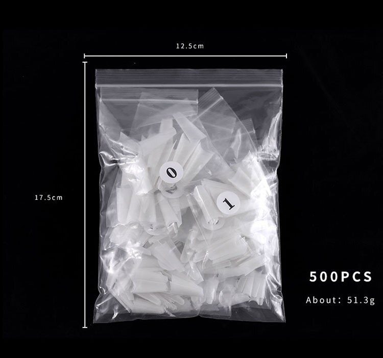 500pcs False Nail Art Tips French Natural Transparent Coffin False Nails Tips Acrylic UV Gel Nail Polish Manicure