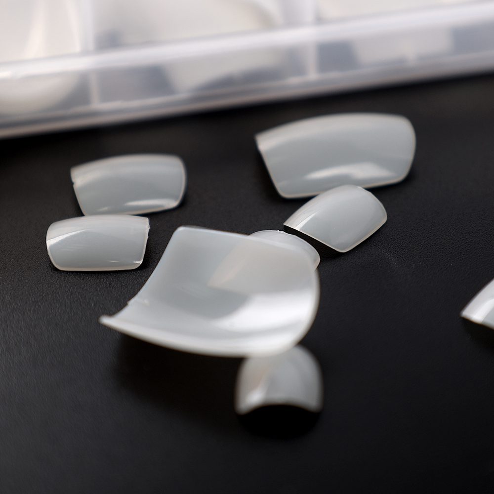 100pcs Square False Toe Nails Full Cover Natural White Clear Artificial Fake Toenail Acrylic Foot Nail Art Tips Manicure Tools