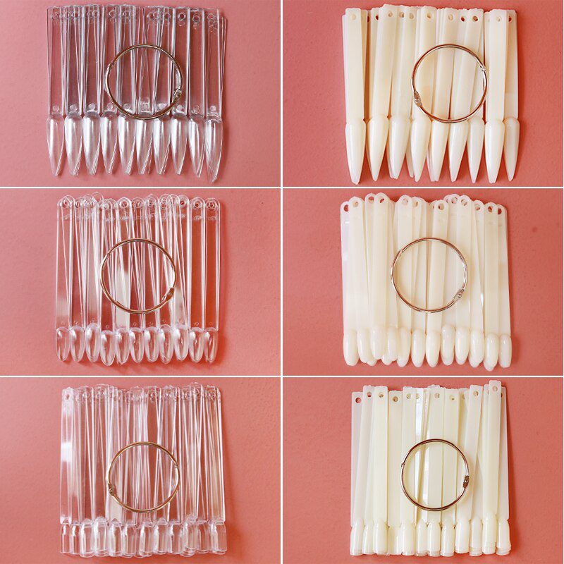 Lurayee Nail Display Sticks Clear Natural Colors Nail Swatch False Nail Tips Nail Gel Polish Practice Display Board for Nail Art Lurayee Nail Display Sticks Clear Natural Colors Nail Swatch False Nail Tips Nail Gel Polish Practice Display Board for Nail Art