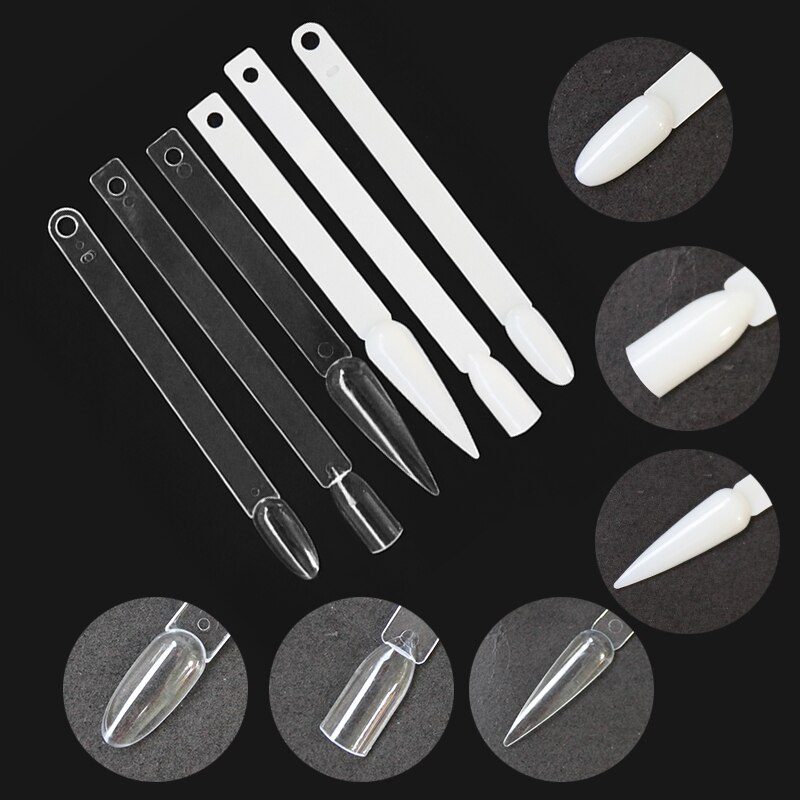 Lurayee Nail Display Sticks Clear Natural Colors Nail Swatch False Nail Tips Nail Gel Polish Practice Display Board for Nail Art Lurayee Nail Display Sticks Clear Natural Colors Nail Swatch False Nail Tips Nail Gel Polish Practice Display Board for Nail Art