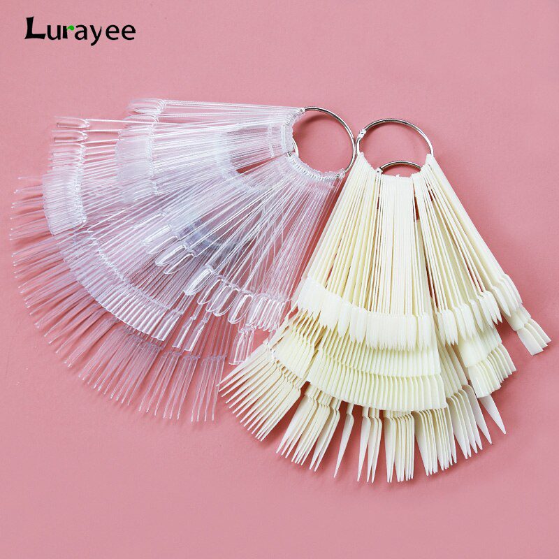 Lurayee Nail Display Sticks Clear Natural Colors Nail Swatch False Nail Tips Nail Gel Polish Practice Display Board for Nail Art Lurayee Nail Display Sticks Clear Natural Colors Nail Swatch False Nail Tips Nail Gel Polish Practice Display Board for Nail Art