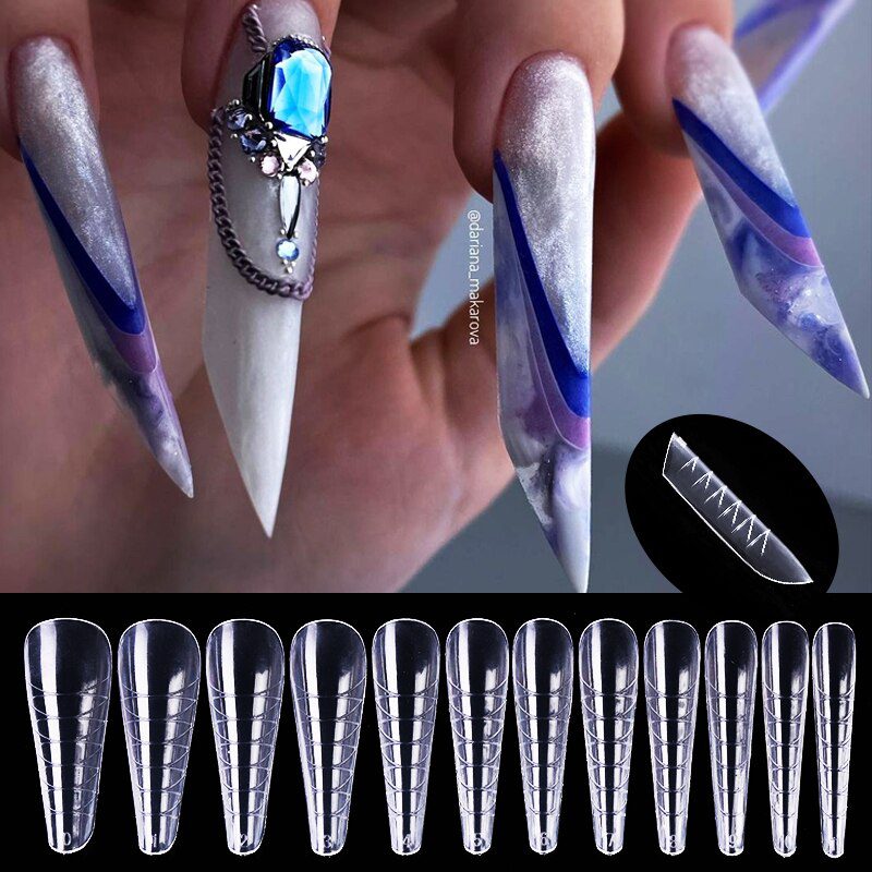 Extension False Nail Tips Acrylic Fake Finger UV Gel Polish Quick Building Mold Sculpted Full Cover Nail Tips Manicures Tool Set Extension False Nail Tips Acrylic Fake Finger UV Gel Polish Quick Building Mold Sculpted Full Cover Nail Tips Manicures Tool Set