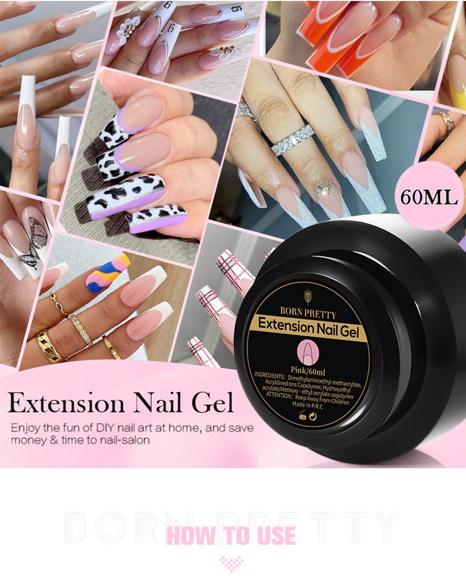 BORN PRETTY 60/30ml Hard Jelly Extension Nail Gel Polish French Nails Nude Pink White Clear Fibre Glass Gum For Manicure Extend BORN PRETTY 60/30ml Hard Jelly Extension Nail Gel Polish French Nails Nude Pink White Clear Fibre Glass Gum For Manicure Extend