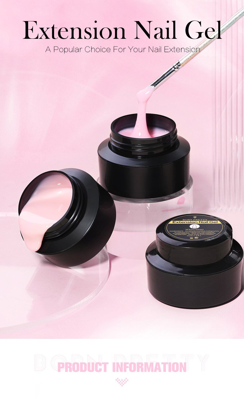 BORN PRETTY 60/30ml Hard Jelly Extension Nail Gel Polish French Nails Nude Pink White Clear Fibre Glass Gum For Manicure Extend BORN PRETTY 60/30ml Hard Jelly Extension Nail Gel Polish French Nails Nude Pink White Clear Fibre Glass Gum For Manicure Extend