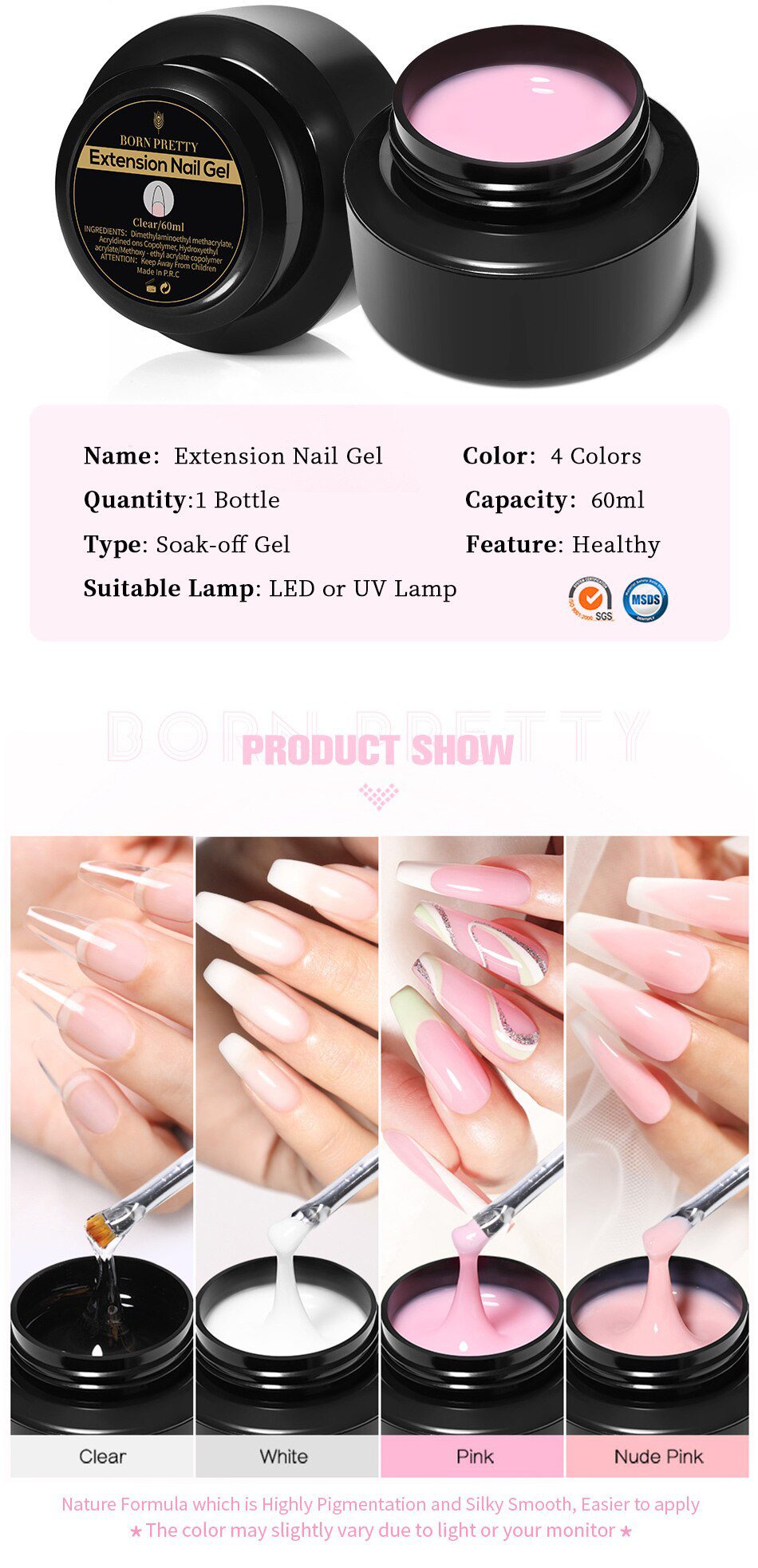 BORN PRETTY 60/30ml Hard Jelly Extension Nail Gel Polish French Nails Nude Pink White Clear Fibre Glass Gum For Manicure Extend BORN PRETTY 60/30ml Hard Jelly Extension Nail Gel Polish French Nails Nude Pink White Clear Fibre Glass Gum For Manicure Extend