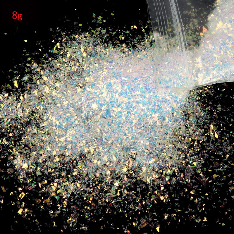 White Iridescent Glitter Irregular Flakes Resin Shaker Fillers Fillings DIY Crafts Nail Art Decorations Shiny Mermaid Sequins