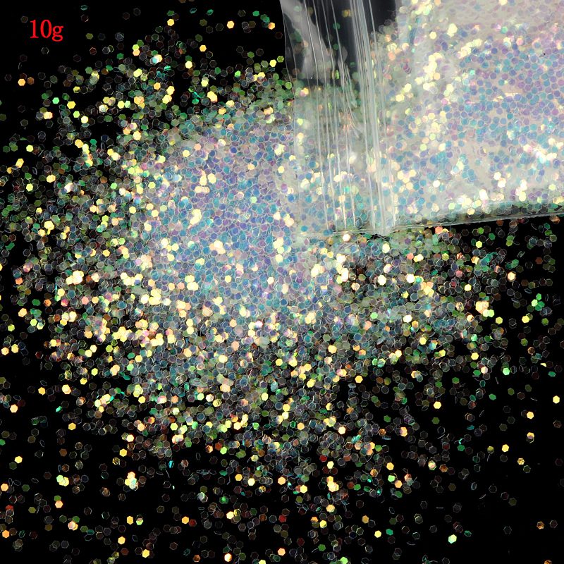 White Iridescent Glitter Irregular Flakes Resin Shaker Fillers Fillings DIY Crafts Nail Art Decorations Shiny Mermaid Sequins