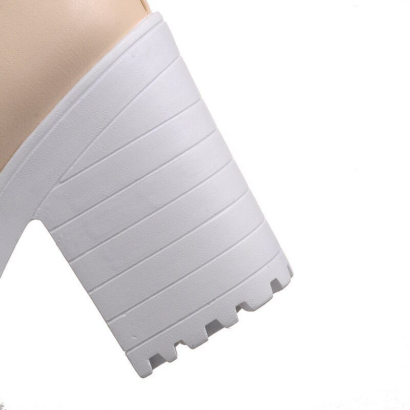 Spring Punk High Heels Shoes Woman Platform Fashion Black White Red Women's Heels Round Toe Pumps Party Shoes Ladies
