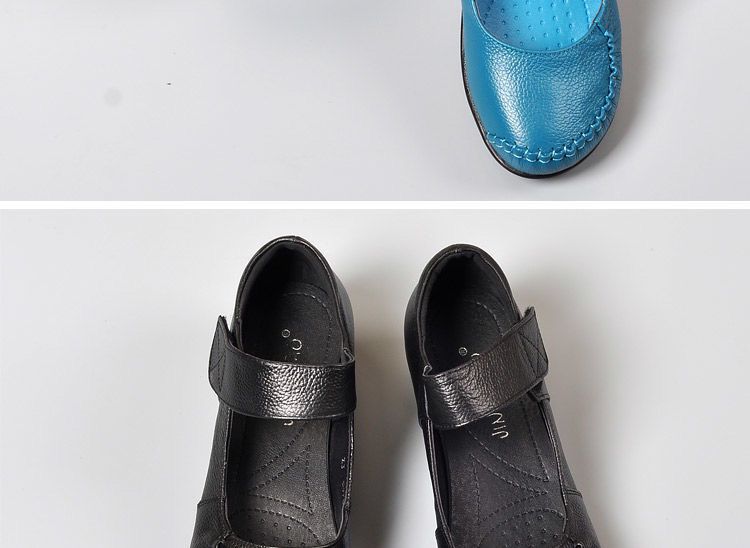 Japanese School Uniform Shoes Women Flats Mary Jane Shoes With Hook Loop Ladies Leather Flat Shoes Black Loafers Nurse Shoes