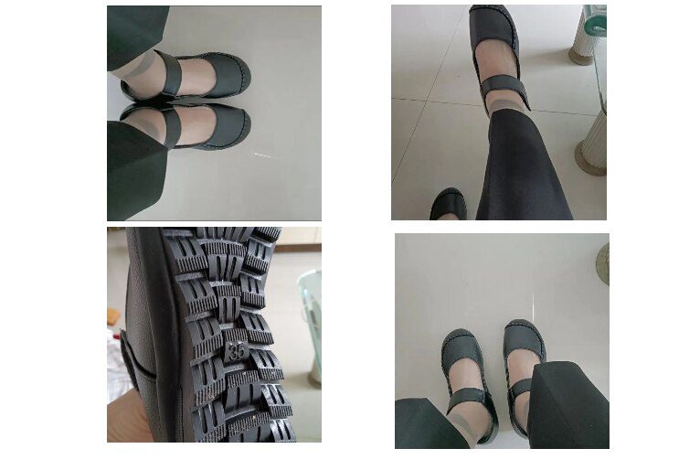 Japanese School Uniform Shoes Women Flats Mary Jane Shoes With Hook Loop Ladies Leather Flat Shoes Black Loafers Nurse Shoes