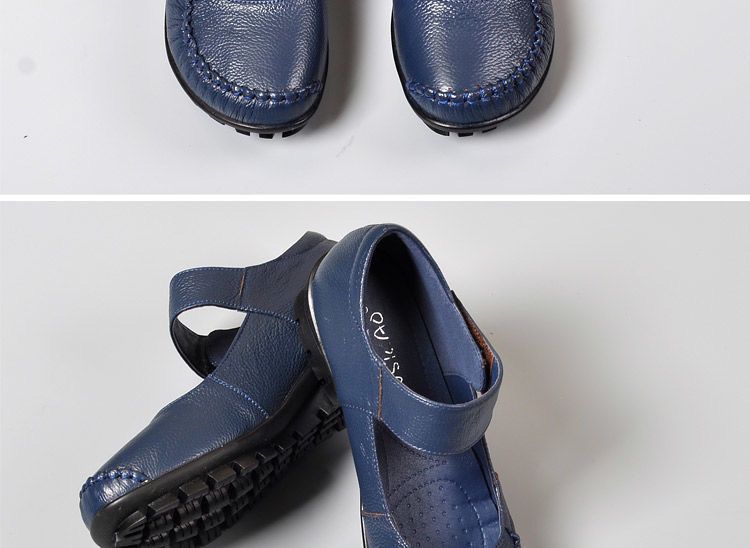 Japanese School Uniform Shoes Women Flats Mary Jane Shoes With Hook Loop Ladies Leather Flat Shoes Black Loafers Nurse Shoes