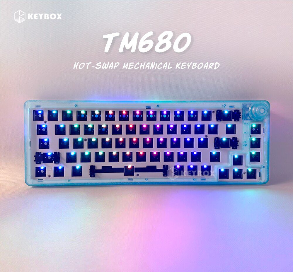 TM680 Hot Swap Mechanical Keyboard Kit Wireless 3 Mode RGB Compatiable With 3/5 Pins For Cherry Gateron Kailh Dial Knob Keyboard