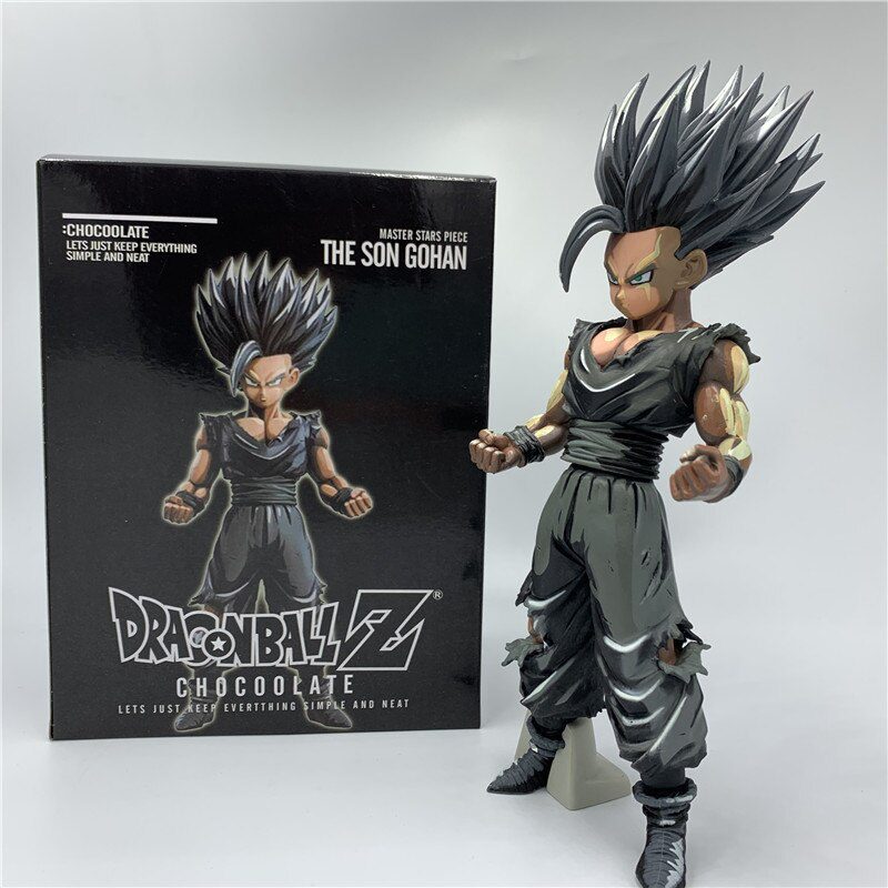 Anime Dragon Ball Z Figure Gohan Super Saiyan Chocolate Black Ver. PVC Action Figure DBZ Gohan Goku Fighting Cell Model Toy 24cm