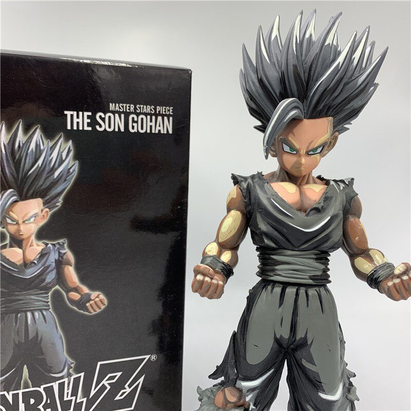 Anime Dragon Ball Z Figure Gohan Super Saiyan Chocolate Black Ver. PVC Action Figure DBZ Gohan Goku Fighting Cell Model Toy 24cm