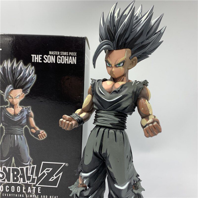 Anime Dragon Ball Z Figure Gohan Super Saiyan Chocolate Black Ver. PVC Action Figure DBZ Gohan Goku Fighting Cell Model Toy 24cm