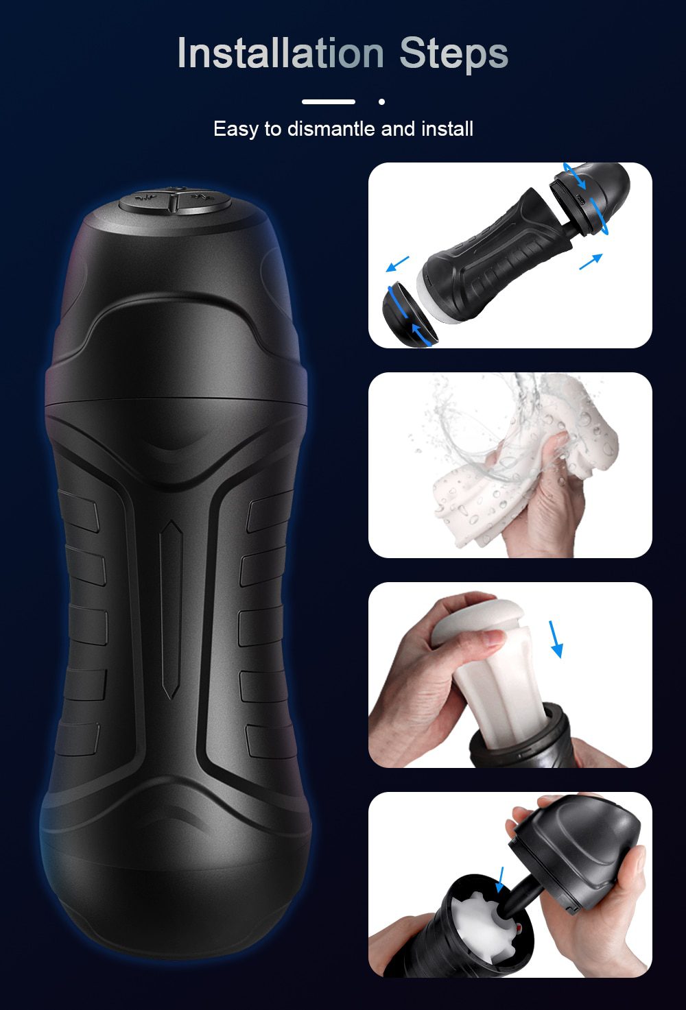 2022 Automatic Male Masturbator Vibration Blowjob Sucking Machine Silicone Vagina Masturbation Cup Sex Toys Adult Goods for Men