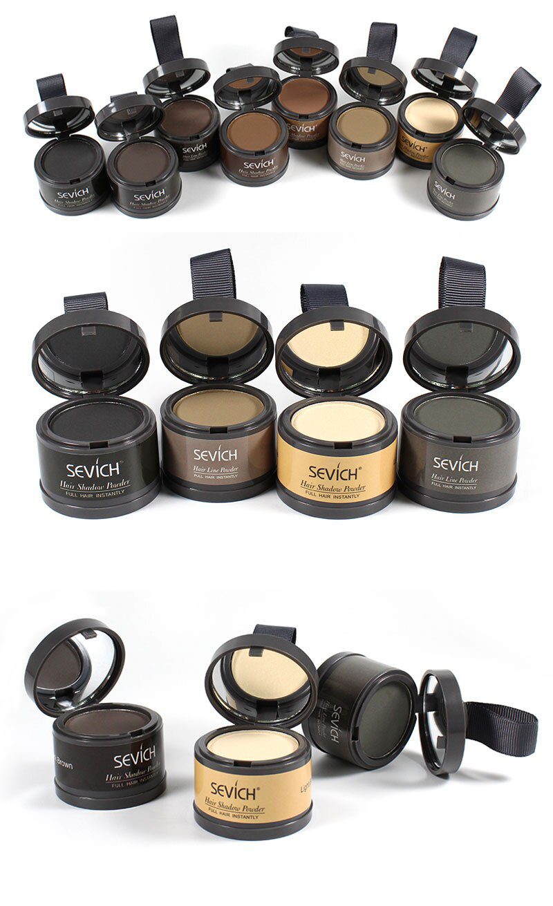 Sevich Hair Line Powder 4g Black Root Cover Up Natural Instant Waterproof Hairline Shadow Powder Hair Concealer Coverage 13color
