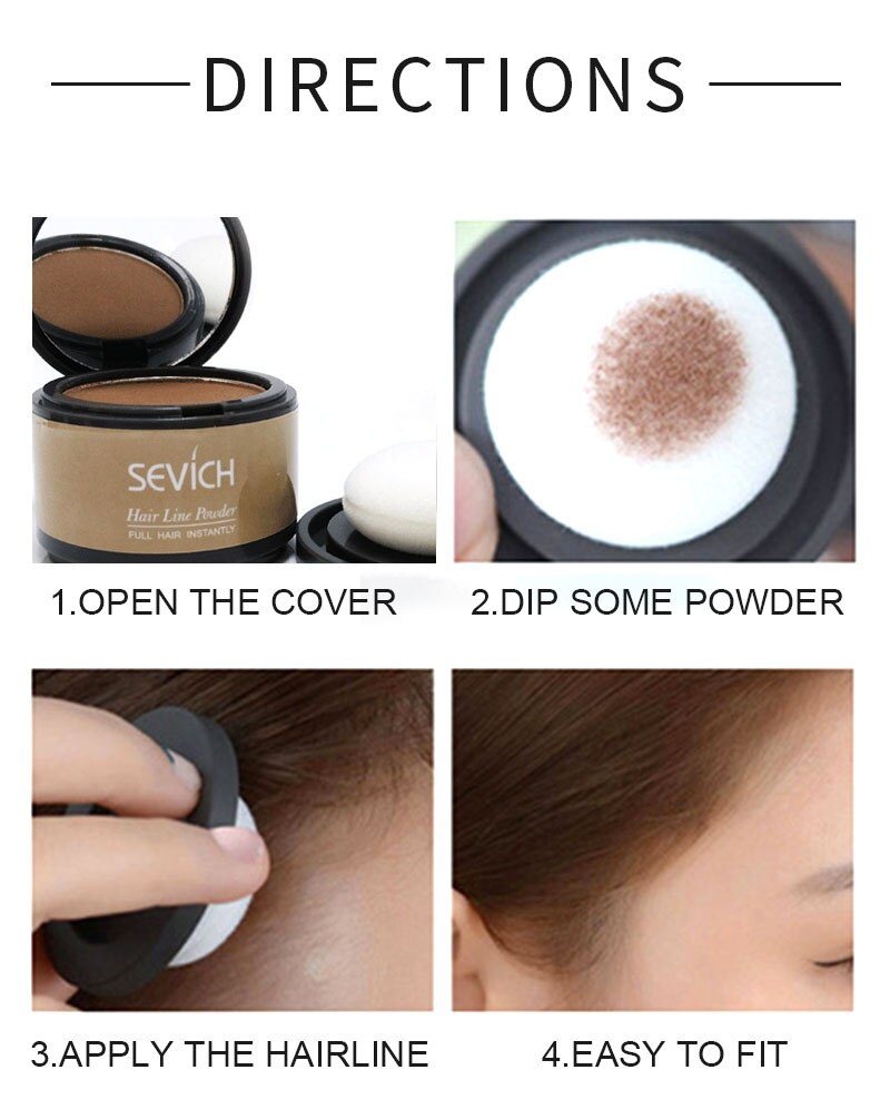 Sevich Hair Line Powder 4g Black Root Cover Up Natural Instant Waterproof Hairline Shadow Powder Hair Concealer Coverage 13color