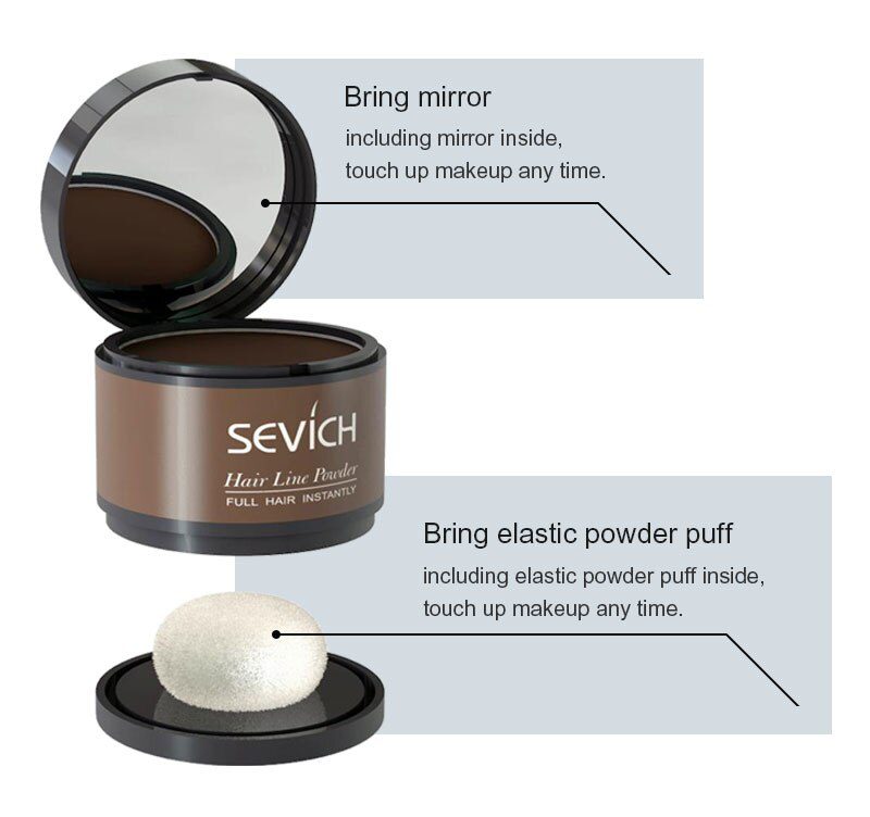 Sevich Hair Line Powder 4g Black Root Cover Up Natural Instant Waterproof Hairline Shadow Powder Hair Concealer Coverage 13color