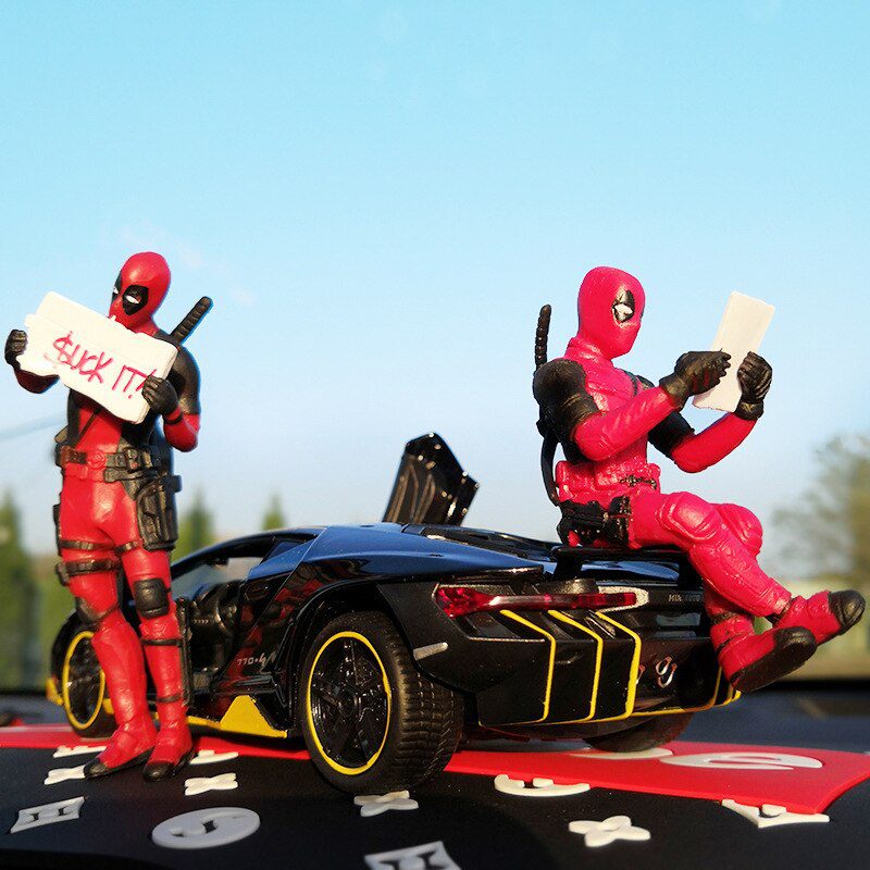 Car Ornament Disney Marvel X-Men Deadpool 2 Action Figure Sitting Lying Posture Model Anime Mini Doll PVC Figurine Toys