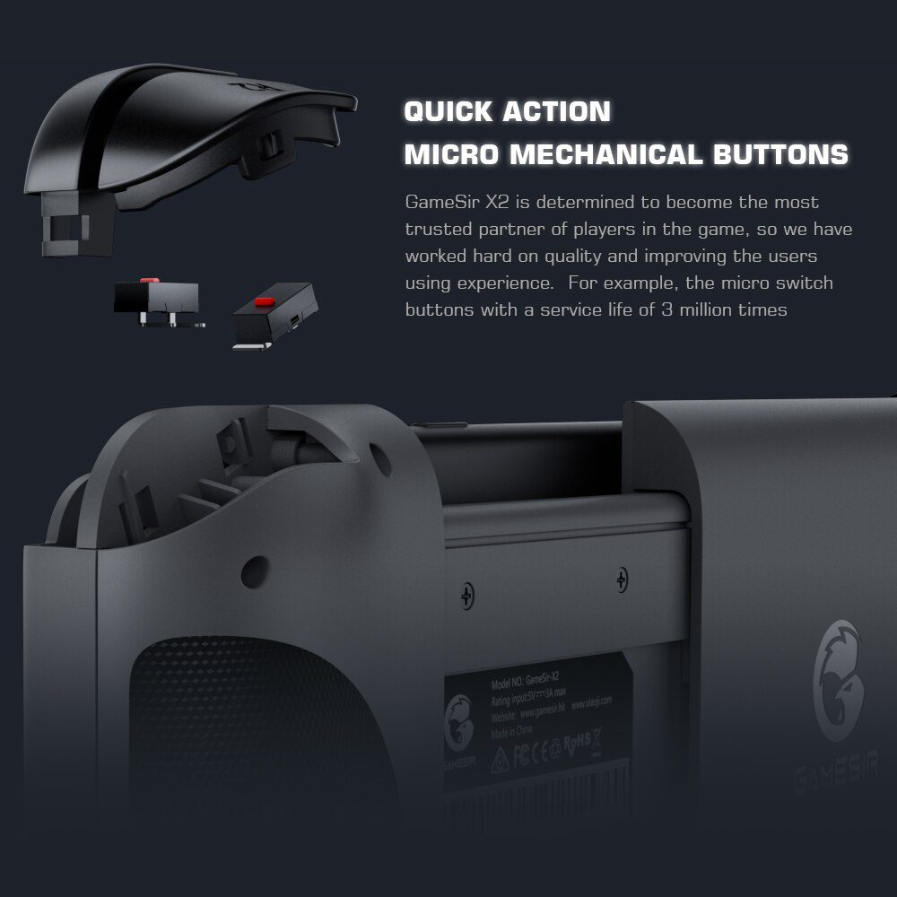 GameSir X2 Cellphone Gamepad Game Controller Joystick for Cloud Gaming Xbox Game Pass STADIA xCloud GeForce Now Luna Steam Link