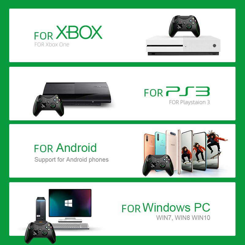 Data Frog 2.4GHz Wireless Gamepad Joystick Control For XBox One Controller For PC/PS3/Smart Phone Android/Steam Controller