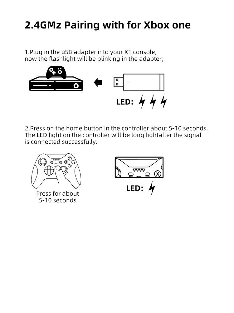 Data Frog 2.4GHz Wireless Gamepad Joystick Control For XBox One Controller For PC/PS3/Smart Phone Android/Steam Controller