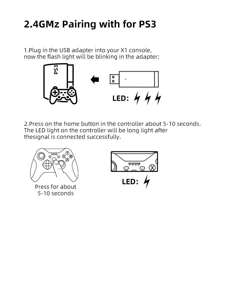 Data Frog 2.4GHz Wireless Gamepad Joystick Control For XBox One Controller For PC/PS3/Smart Phone Android/Steam Controller