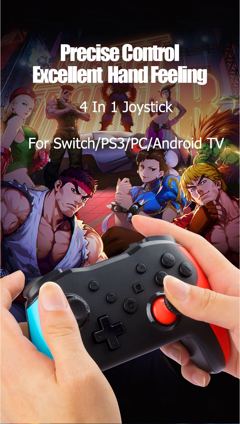 2PCS Bluetooth 2.4G Wireless Controller For Nintendo Switch Pro PC TV Box Smart Phone Tablet PS3 Tesla Shock Joystick Gamepad